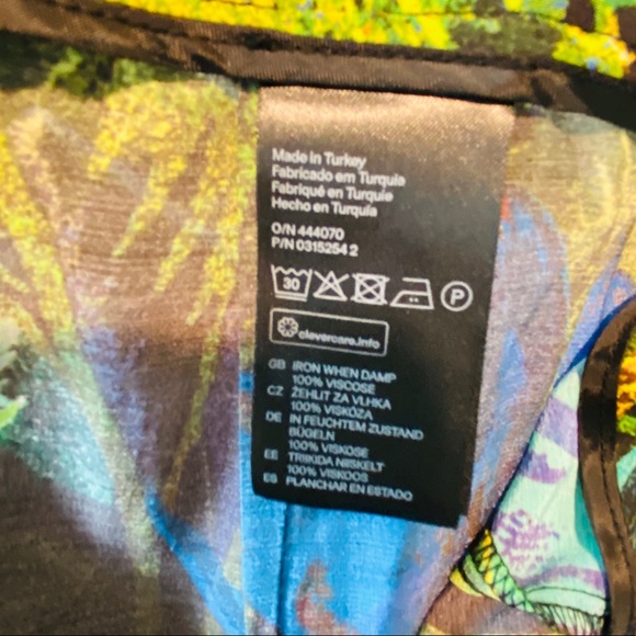 H&M Tropical Jungle Print Flat Front Trouser Pants With Pockets Size 6 - Picture 6 of 9